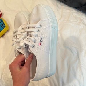 White platform Superga sneakers